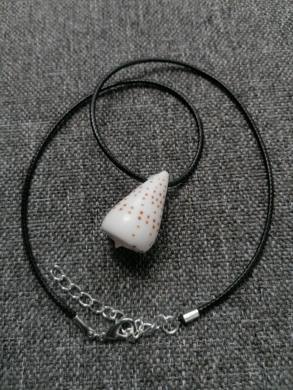 Collier coquillage blanc spiralé – Image 2