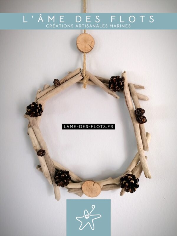 Couronne bois flotté Noël
