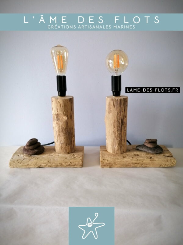 Duo de lampe bois flotté