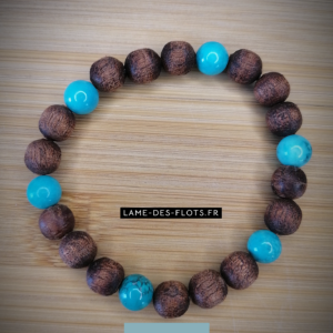 Bracelet okoumé turquoise